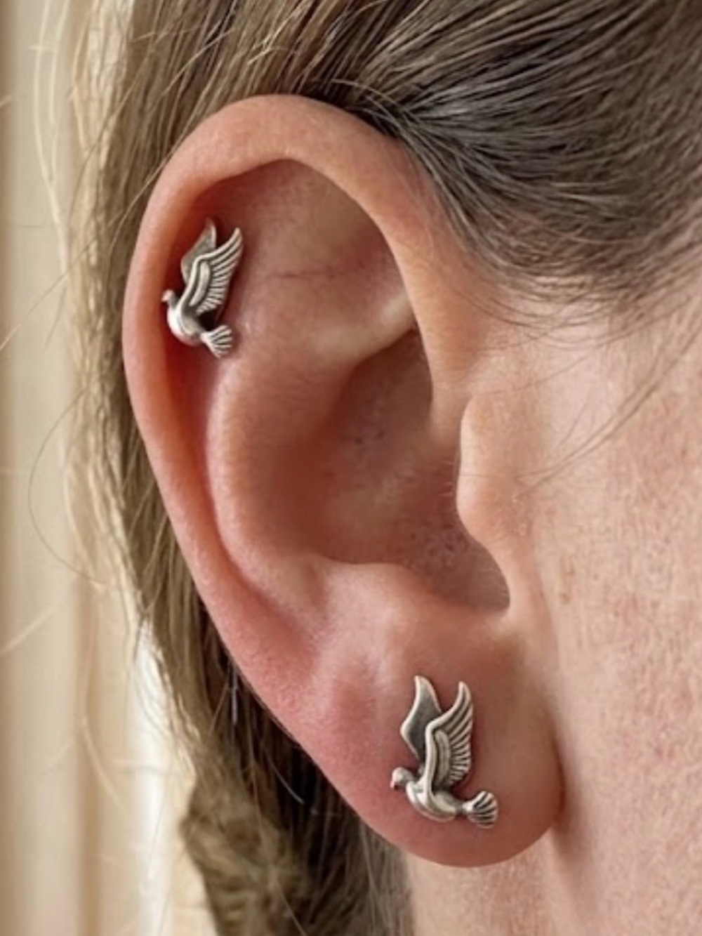 Silver Dove Earrings